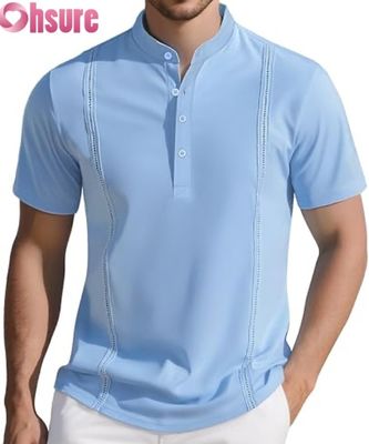 Ανδρικά Casual Henley T-Shirts Κλασικά Κουμπιά Μονόχρωμα Καλοκαιρινά Μπλουζάκια