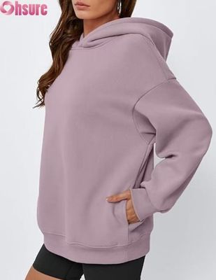Γυναίκες Μεγάλου μεγέθους Hoodie Φούσχα Σκληρό χρώμα πουλόβερ Sweatshirt με τσέπη.