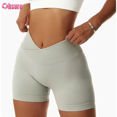 Γλυκό χρώμα Γρήγορα στεγνό γυμνό Γιόγκα Shorts Hip Lift Running Fitness Shorts Στενό ύψος μέση Αθλητικά Leggings