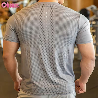 Άνδρες Αθλητικά Top Activewear T-Shirt Πολυέστερο Spandex Άνδρες ρούχα τρέξιμο γυμναστήριο Ελαφρύς Βάρος Αθλητικά Ελαστικά T-Shirt