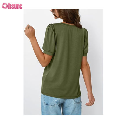 Γυναικεία Μπλούζες με Κοντό Μανίκι T-Shirts Μπλούζες Κομψά Casual Επιχειρηματικά Πλισέ Καλοκαιρινή Μόδα 2025 Βασικά Άνετα Ρούχα