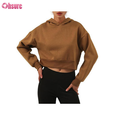 Αθλητικά Ρούχα Γυναικεία Pullover Tops Οργανικό Βαμβακερό Fleece Αθλητικά Φούτερ με Κουκούλα Προσαρμοσμένο λογότυπο Γυναικεία Φούτερ για Γυμναστική