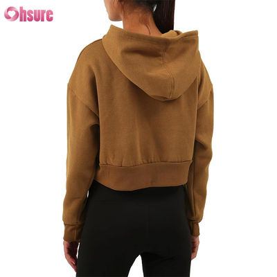 Αθλητικά Ρούχα Γυναικεία Pullover Tops Οργανικό Βαμβακερό Fleece Αθλητικά Φούτερ με Κουκούλα Προσαρμοσμένο λογότυπο Γυναικεία Φούτερ για Γυμναστική