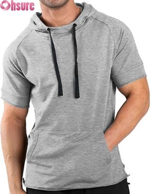 Άνδρες Κοντά μανίκια Hoodie Casual πουλόβερ Hooded T-shirt OEM ODM κατασκευαστής