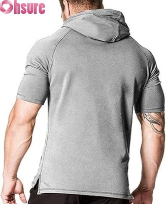 Άνδρες Κοντά μανίκια Hoodie Casual πουλόβερ Hooded T-shirt OEM ODM κατασκευαστής