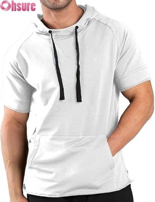 Άνδρες Κοντά μανίκια Hoodie Casual πουλόβερ Hooded T-shirt OEM ODM κατασκευαστής