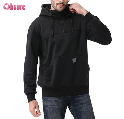 Ανδρικό XL Custom Design Βαρύ Βάρος Quarter Zip Hoodie 100% Βαμβακερό French Terry Crew Neck Φούτερ Χειμωνιάτικο Στυλ με Κουκούλα Μονόχρωμο
