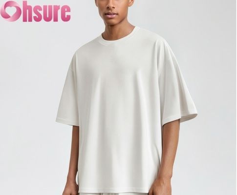 2025 Τ-Shirt βαμβακιού ανδρών Premium Casual Regular Fit Soft Breathable Solid Pattern πλεκτό ύφασμα χονδρικό