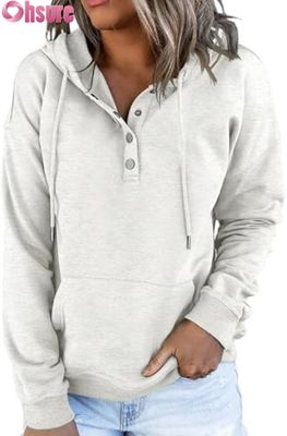 Γυναικεία Casual Loose Fit Long Sleeve Sweater Button-Up Hooded Sweatshirt Προσωπικό λογότυπο πλεγμένο για το φθινόπωρο και το χειμώνα με τσέπες
