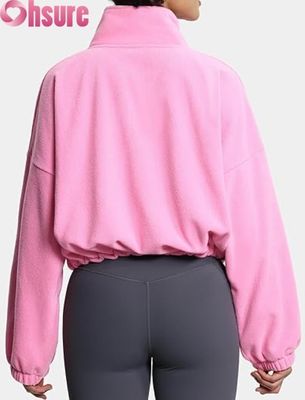 Γυναικείο Πουλόβερ με Μαλακό Fleece, Casual Μακρυμάνικο Φούτερ με Φερμουάρ και Ελαστικό τελείωμα για άνεση