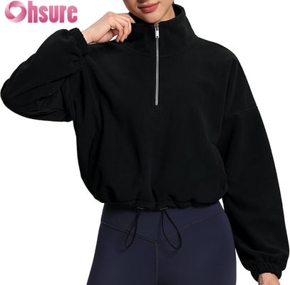 Γυναικείο Πουλόβερ με Μαλακό Fleece, Casual Μακρυμάνικο Φούτερ με Φερμουάρ και Ελαστικό τελείωμα για άνεση