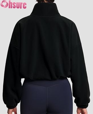 Γυναικείο Πουλόβερ με Μαλακό Fleece, Casual Μακρυμάνικο Φούτερ με Φερμουάρ και Ελαστικό τελείωμα για άνεση