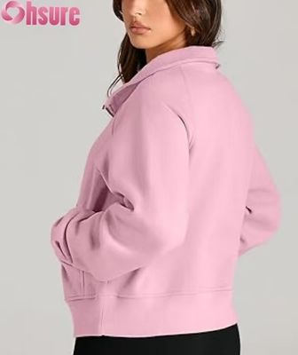 Προσαρμοσμένο Γυναικείο Fleece Pullover Hoodie με Μισό Φερμουάρ και Κοντό Κούμπωμα | Φθινοπωρινή Μόδα Φούτερ με Τέταρτο Φερμουάρ 2025