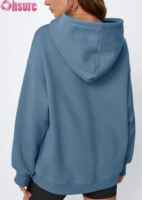Γυναίκες Μεγάλου μεγέθους Hoodie Φούσχα Σκληρό χρώμα πουλόβερ Sweatshirt με τσέπη.