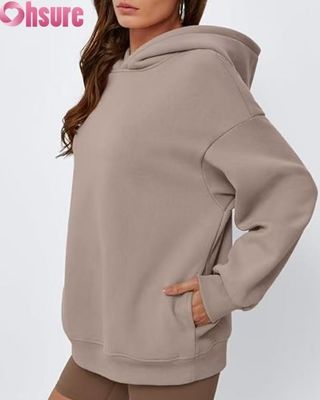 Γυναίκες Μεγάλου μεγέθους Hoodie Φούσχα Σκληρό χρώμα πουλόβερ Sweatshirt με τσέπη.