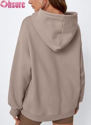 Γυναίκες Μεγάλου μεγέθους Hoodie Φούσχα Σκληρό χρώμα πουλόβερ Sweatshirt με τσέπη.