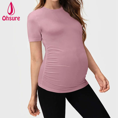 Χονδρική Πολυτεχνία Custom Bamboo Soft Nursing Clothing Fitness Breastfeeding Tee Maternity Tops Yoga t Shirt