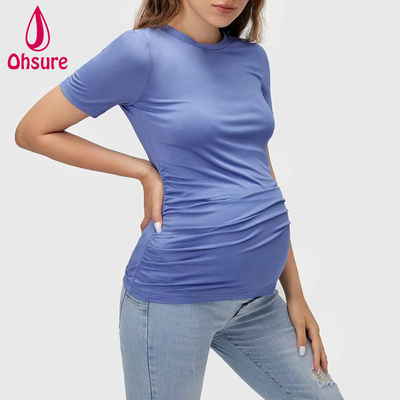 Χονδρική Πολυτεχνία Custom Bamboo Soft Nursing Clothing Fitness Breastfeeding Tee Maternity Tops Yoga t Shirt