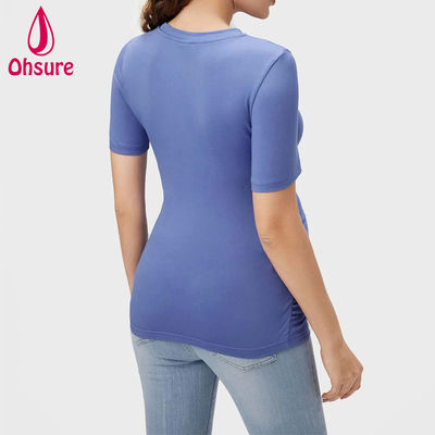 Χονδρική Πολυτεχνία Custom Bamboo Soft Nursing Clothing Fitness Breastfeeding Tee Maternity Tops Yoga t Shirt