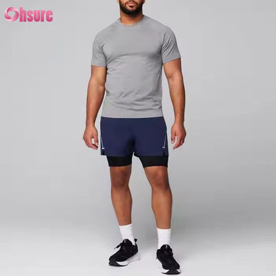 Προσαρμοσμένο Πολυεστέρα Spandex ελαφρύς βάρος αναπνέει λεπτός μυς Εγκατασκευασμένο αθλητικό γυμναστήριο t μπλουζάκι για άνδρες