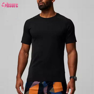 Προσαρμοσμένο Πολυεστέρα Spandex ελαφρύς βάρος αναπνέει λεπτός μυς Εγκατασκευασμένο αθλητικό γυμναστήριο t μπλουζάκι για άνδρες