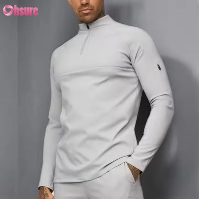 Προσαρμοσμένο Αθλητικό Ένδυμα Active Sports Wear Slim Fit 1/4 Quarter Zip Jogging Track Top Ανδρικό Συμπιεστικό Μπλουζάκι Γυμναστηρίου Μακρυμάνικο