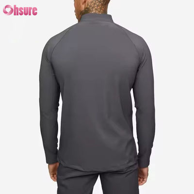 Προσαρμοσμένο Αθλητικό Ένδυμα Active Sports Wear Slim Fit 1/4 Quarter Zip Jogging Track Top Ανδρικό Συμπιεστικό Μπλουζάκι Γυμναστηρίου Μακρυμάνικο