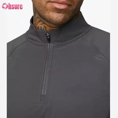Προσαρμοσμένο Αθλητικό Ένδυμα Active Sports Wear Slim Fit 1/4 Quarter Zip Jogging Track Top Ανδρικό Συμπιεστικό Μπλουζάκι Γυμναστηρίου Μακρυμάνικο