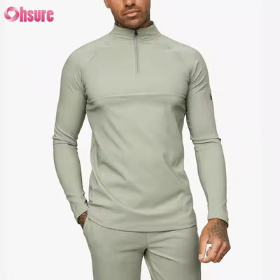 Προσαρμοσμένο Αθλητικό Ένδυμα Active Sports Wear Slim Fit 1/4 Quarter Zip Jogging Track Top Ανδρικό Συμπιεστικό Μπλουζάκι Γυμναστηρίου Μακρυμάνικο