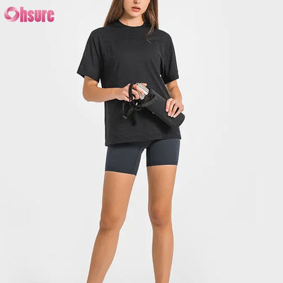 Χονδρικό Custom Logo Quick Dry αναπνευστικά Jacquard Sport T-shirts Fitness Κοντά μανίκια Yoga Top Γυναίκες Κοντά μήκους γυμναστήριο T-shirts