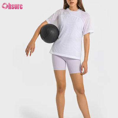 Χονδρικό Custom Logo Quick Dry αναπνευστικά Jacquard Sport T-shirts Fitness Κοντά μανίκια Yoga Top Γυναίκες Κοντά μήκους γυμναστήριο T-shirts