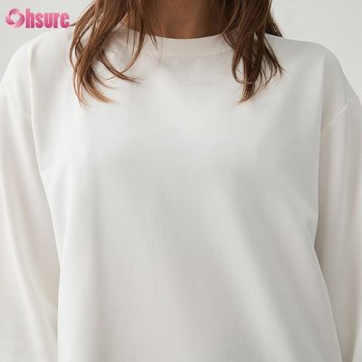 Γυναικείο μακρυμάνικο T-shirt Custom Double Side O Neck Blank Plain Cropped Top Crossed Bottom Athletic Spandex