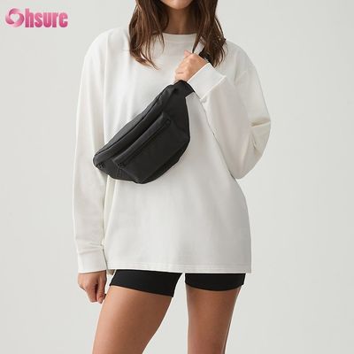 Γυναικείο μακρυμάνικο T-shirt Custom Double Side O Neck Blank Plain Cropped Top Crossed Bottom Athletic Spandex