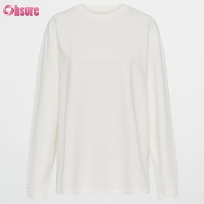 Γυναικείο μακρυμάνικο T-shirt Custom Double Side O Neck Blank Plain Cropped Top Crossed Bottom Athletic Spandex