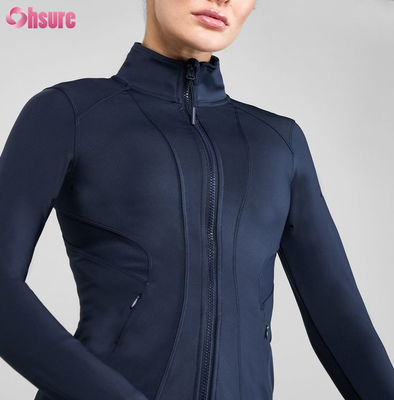 Προσαρμόσιμη γυναικεία προπόνηση Zipper Quick Dry Outwork Αθλητικά ρούχα Μεγάλο μανίκι Jacket Στενό τρέξιμο Fitness Top