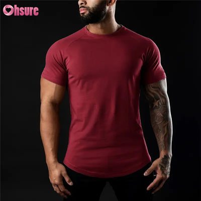 Χονδρικής Νέο Στυλ Ανδρικά T-Shirts Γρήγορης Στέγνωσης Fitness Αθλητικά Casual Bodybuilding Custom Λογότυπο Ρούχα Πλεκτό Ύφασμα Εκτύπωση