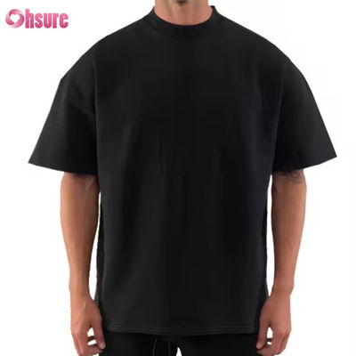 250-300gm Drop Shoulder Graphic Heavyweight T-shirt Luxury Blank Heavy Cotton Streetwear Boxy Oversized Custom T-shirt ανδρών