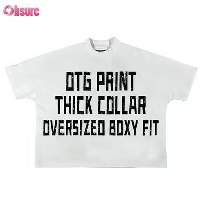 250-300gm Drop Shoulder Graphic Heavyweight T-shirt Luxury Blank Heavy Cotton Streetwear Boxy Oversized Custom T-shirt ανδρών