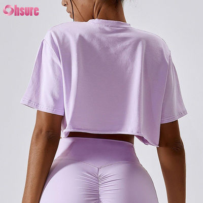 OEM Custom Υπερμεγέθης Crop Top Γυναίκες T-Shirt Υψηλό Ελαστικό Crop Top Tshirt Λευκό Crop Tops για Γυναίκες