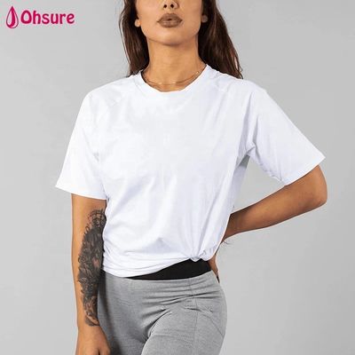 Λευκό T-Shirt Διαπνέον Βαμβακερό Spandex Χαλαρή Εφαρμογή Προπόνησης Γυμναστηρίου Φορέματα Αθλητικά T-Shirts Κορυφαίας Ποιότητας Κενό Γυναικείο Casual