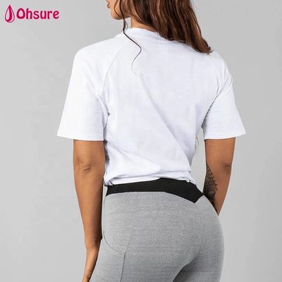Λευκό T-Shirt Διαπνέον Βαμβακερό Spandex Χαλαρή Εφαρμογή Προπόνησης Γυμναστηρίου Φορέματα Αθλητικά T-Shirts Κορυφαίας Ποιότητας Κενό Γυναικείο Casual