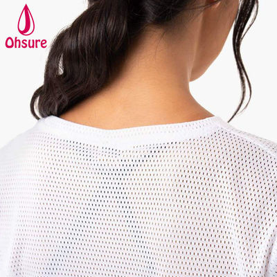 Προσαρμοσμένο T-Shirt με Λογότυπο Casual Spandex Mesh Fabric Crew Neck Γυναικεία Ρούχα Γυναικεία Γυμναστήριο Ζέσταμα Γυναικεία Μπλούζες