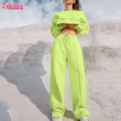 Νέο Casual Sport Γυμναστήριο Jogger Τρέξιμο Μονόχρωμο Φθινόπωρο Χειμώνας Φούτερ και Παντελόνι Δύο Τεμαχίων Σετ Παντελονιών Φόρμες για Γυναίκες