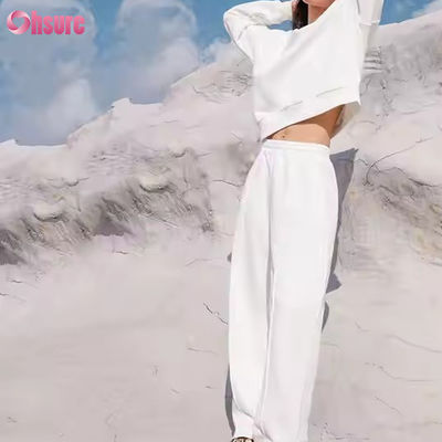 Νέο Casual Sport Γυμναστήριο Jogger Τρέξιμο Μονόχρωμο Φθινόπωρο Χειμώνας Φούτερ και Παντελόνι Δύο Τεμαχίων Σετ Παντελονιών Φόρμες για Γυναίκες