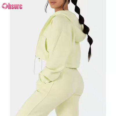 Γυναικεία ρούχα δύο κομματιών Sweatsuit Fleece Long Sleeve Zip Up Hoodies Κριόμενα Sweatshirts Sweatpants Runner Set