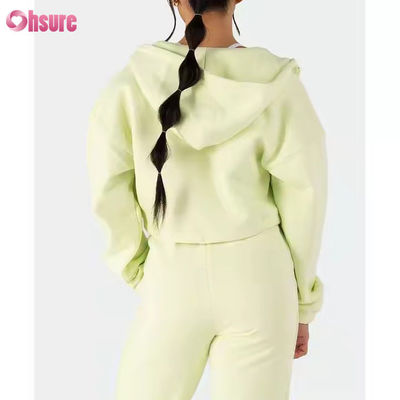 Γυναικεία ρούχα δύο κομματιών Sweatsuit Fleece Long Sleeve Zip Up Hoodies Κριόμενα Sweatshirts Sweatpants Runner Set