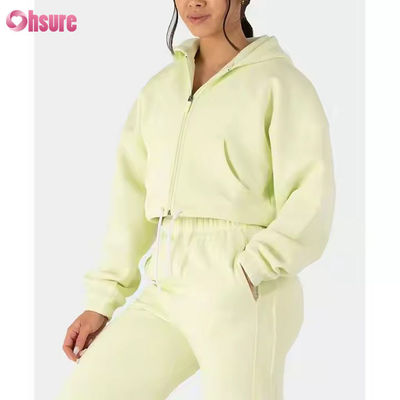 Γυναικεία ρούχα δύο κομματιών Sweatsuit Fleece Long Sleeve Zip Up Hoodies Κριόμενα Sweatshirts Sweatpants Runner Set