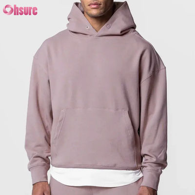 Ανδρικό Χοντρό Αθλητικό Φούτερ Oversized 100% Βαμβάκι Βασικό Μονόχρωμο Μακρυμάνικο Πουλόβερ Φούτερ Τσέπη Χειμερινό Βασικό Jersey