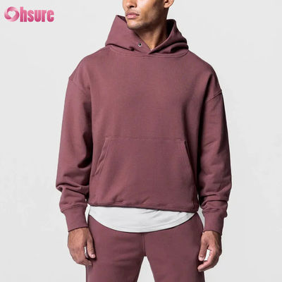 Ανδρικό Χοντρό Αθλητικό Φούτερ Oversized 100% Βαμβάκι Βασικό Μονόχρωμο Μακρυμάνικο Πουλόβερ Φούτερ Τσέπη Χειμερινό Βασικό Jersey