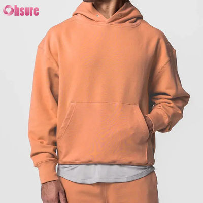 Ανδρικό Χοντρό Αθλητικό Φούτερ Oversized 100% Βαμβάκι Βασικό Μονόχρωμο Μακρυμάνικο Πουλόβερ Φούτερ Τσέπη Χειμερινό Βασικό Jersey